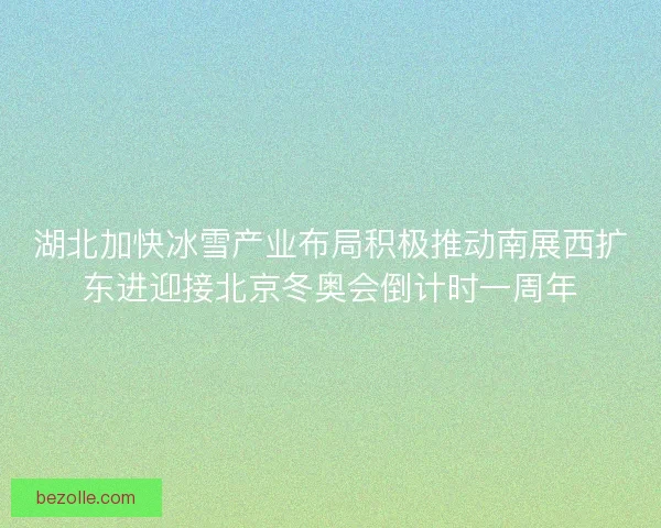 湖北加快冰雪产业布局积极推动南展西扩东进迎接北京冬奥会倒计时一周年